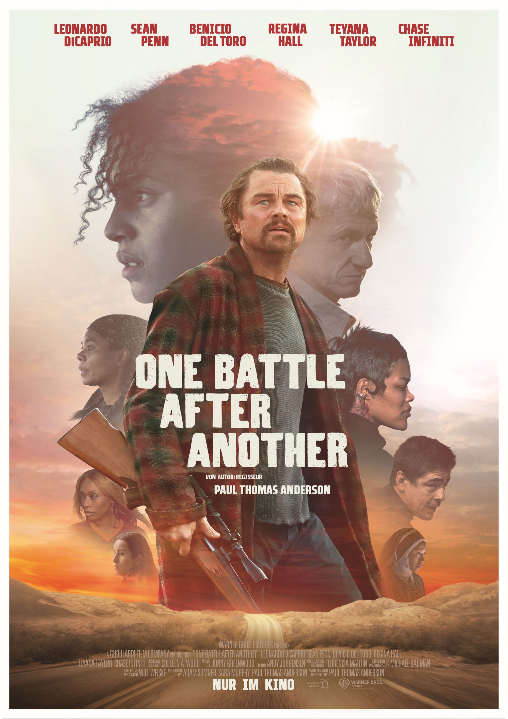 One Battle After Another poster featuring Leonardo DiCaprio